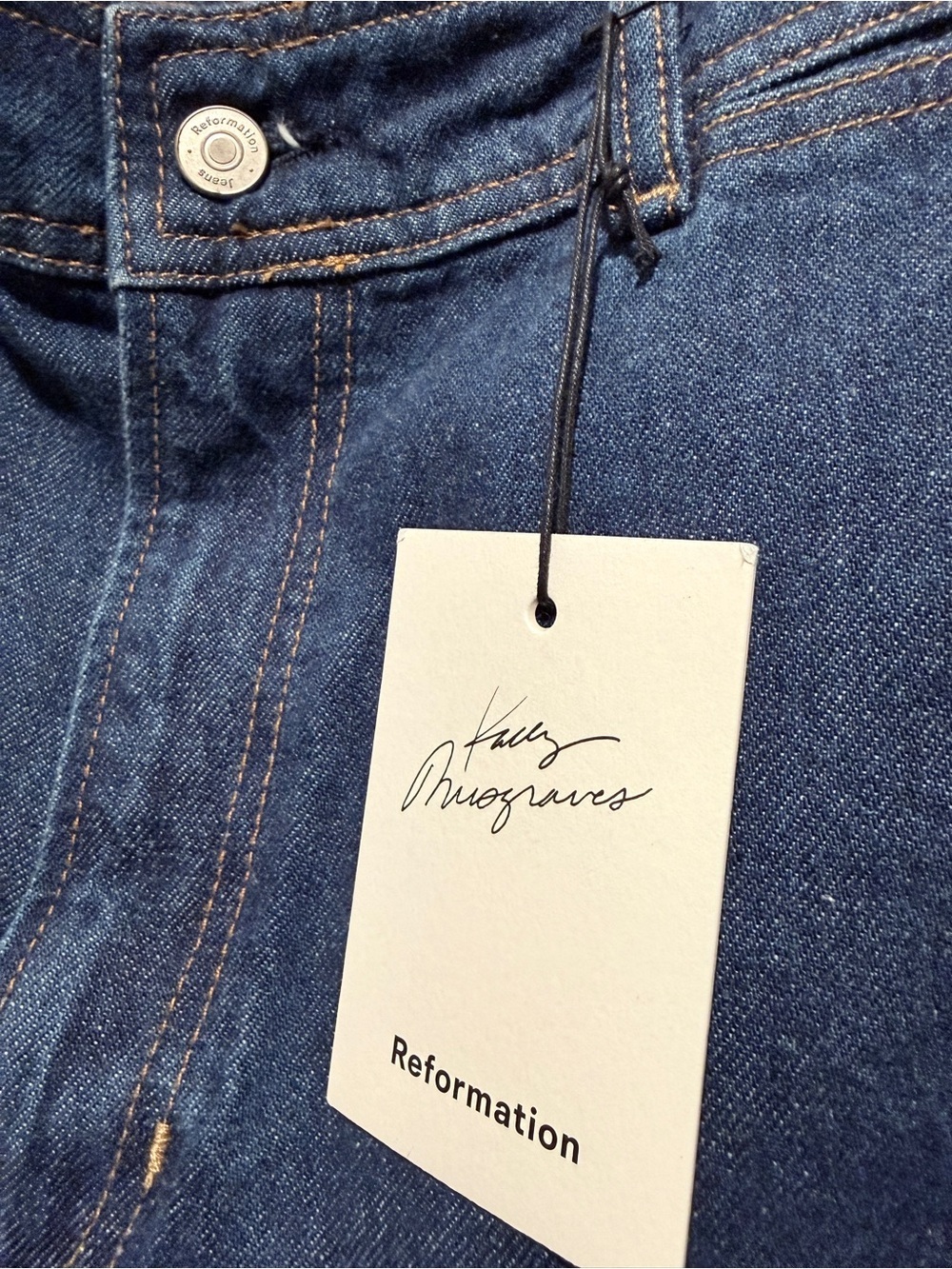 Reformation x Kacey Musgraves Austin Ultra High Rise Wide Leg Jeans Sz 33 Elwood - Picture 6 of 11